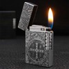Lighter, Relief Design, Side Wheel Frosted Lighter, refillable Butane Lighter,