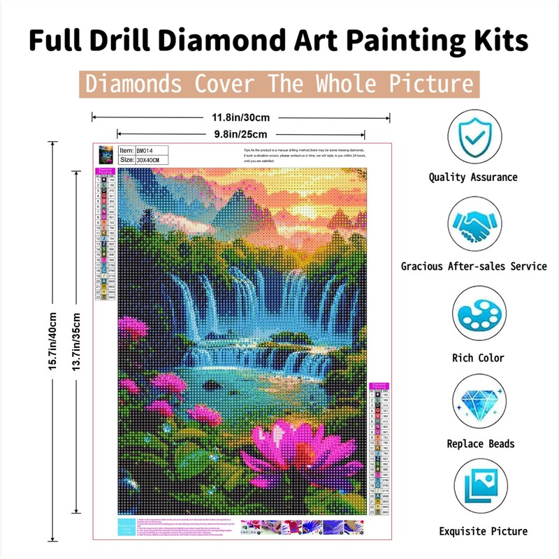 PINFFSHU 4-Pack Diamond Painting Kits for Adults Beginners: 5D Breathtaking