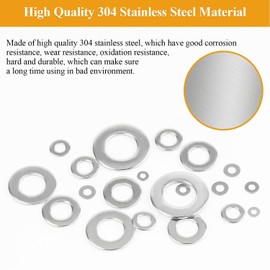 Sutemribor 1000 Pieces 9 Sizes 304 Stainless Steel Flat Washers for Screws Bolts, Stainless Steel Washers, Metal Washers, Assorted Washers (M2 M2.5 M3 M4 M5 M6 M8 M10 M12)