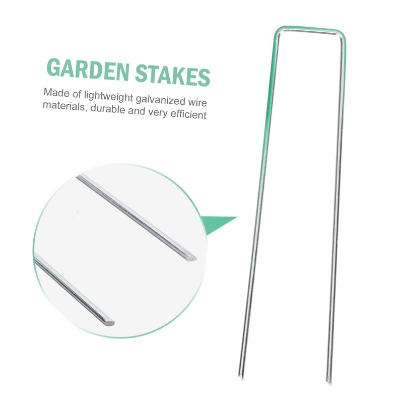 NOLITOY 25 Sets U Shaped Garden Stakes with Gaskets Durable