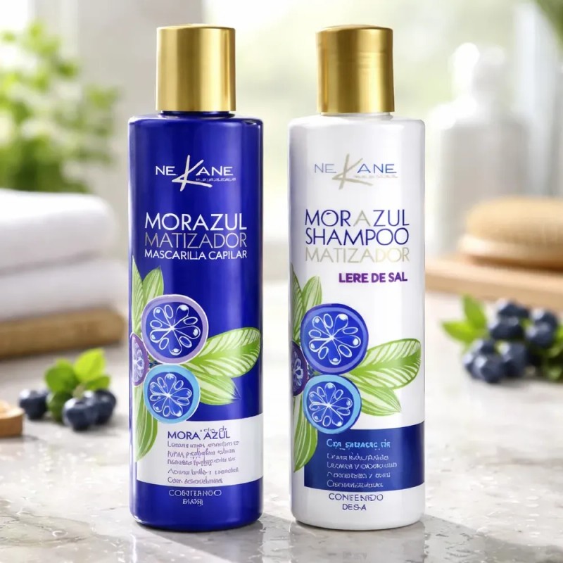 Shampoo Mora Azul + Mascarilla Matiza Rubios Canas Nekane ®
