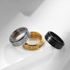 INRENG Stainless Steel Bible Verse Christian Cross Ring Spinner Wedding