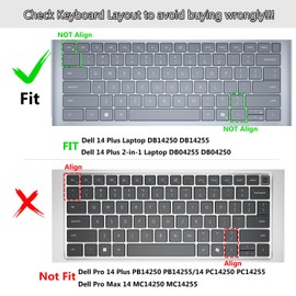 Keyboard Cover Compatible with Dell 14 Plus 2-in-1 Laptop DB04255 DB04250-14 inch, Dell 14 Plus Laptop DB14255 DB14250 Keyboard Skin Protector - Gradual Pink