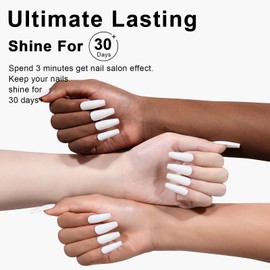 L'UGX White Gel Polish Christmas Pure White Nail Gel Polish 15ML Soak Off UV French Tip Gel Colors for Nails Art DIY Manicure at Home Salon Holiday Gifts for Women LGS-701N