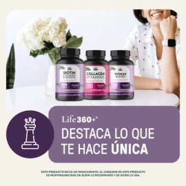 Suplemento en cápsulas LIFE360 Life360 CollagenBiotinKeratin Biotina, Colágeno, Queratina x 550mg                                                     