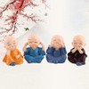 LUXCKY 4 Monks Figurine Statue Cute Little Monks Hear No