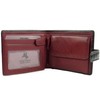 Visconti Leather Mens Tri Fold Wallet Torino Collection Black Red