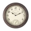 Bickerton Wall Clock and Thermometer, Classic Outdoor/Indoor Design with Large