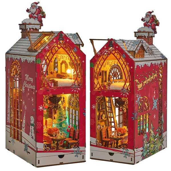 Fifijoy Book Nook Kit, DIY Miniature House Kit Book Nook,