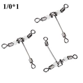 Zetiling Fishing Swivels,T-Shape Cross-line Rolling Swivel Connector 3-Way Rolling Swivels Hook Connector Luminous Fishing Lure Line Connector Fishing Tackle 10Pcs (#1)