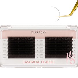 KIARA SKY LASH Cashmere Classic Lash Extensions | Premium Cashmere Lash Extensions | Soft Semi-matte natural finish | For Professional Eyelash Extensions Use Only | Black, (D-0.15-11MM)
