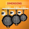 Nutrichef 3 Pieces Kitchen Frying Pre-Seasoned Cast Iron Skillet Pans