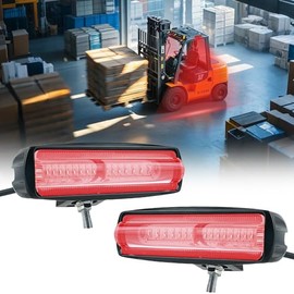 QBXIONG 15 LED Forklift Safety Light Red 30W Ultra Bright Linear Warning Light with Wide Voltage Compatibility, Easy Installation, and Enhanced Heat Dissipation for Forklifts, Trucks (2Pcs)