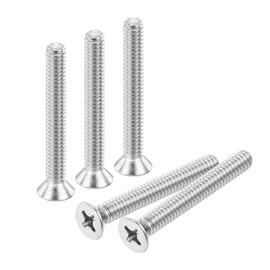 sourcing map 20 pcs 1/4 inches-20x2 inches Machine Screws Phillips Pan Cross Head Screws Fasteners Bolts 304 Stainless Steel Silver for Wall Socket,House Repairs