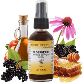 Mickelberry Gardens Elderberry Honey Propolis Throat Spray - Natural Immune Support and Throat Coat for Kids and Adults (2 Ounces)