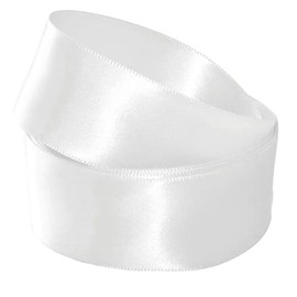 White Satin Ribbon - 50mm Wide - 3 Meters - Many Colours - BUY 3 & Get 1 Free