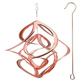 Red Carpet Studios 91058 14-Inch Cosmix Helix Wind Spinner, Deluxe with Hanger Copper Finish