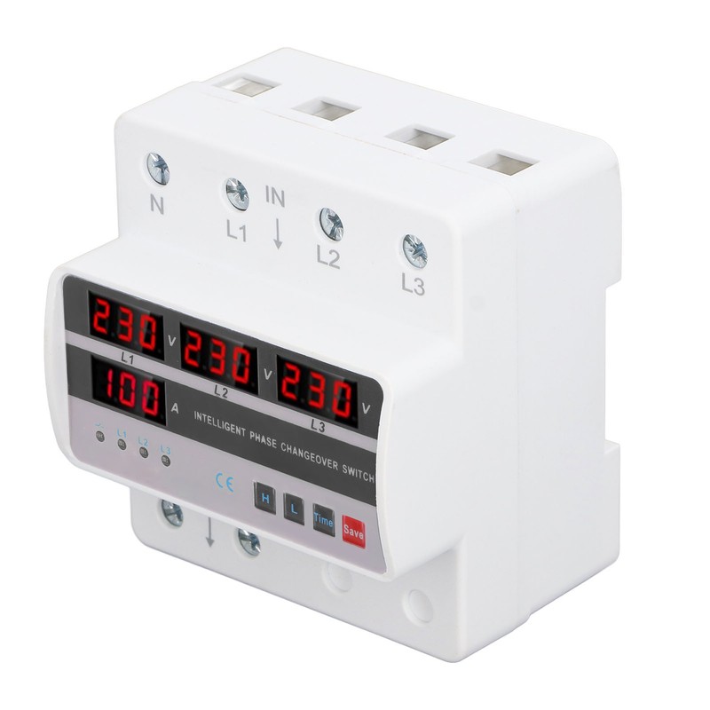 3 Phase Voltage Transfer Switch DIN Rail Mounted Electrical Selector