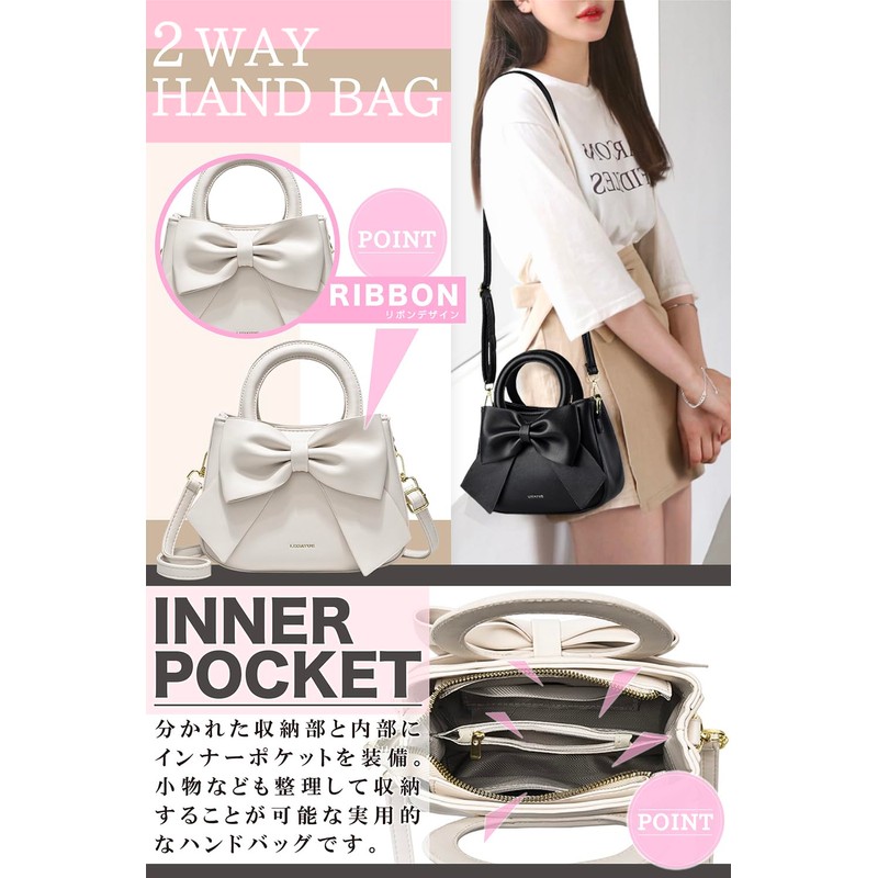 T.Y.ryanryan Women's Shoulder Bag, Crossbody Handbag, Shoulder Bag, Ribbon, Mini