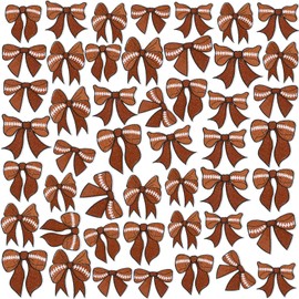 Tigeen 48 Pcs Football Iron on Patches Sports Style Embroidered Football Bow Patches for Hat Clothes Backpacks Jeans T-Shirts Vest