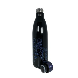 Botella Metálica de Acero Inoxidable Anime Naruto Shippuden, 750 ml, Kyubi Kurama y Sasuke Uchiha (NEGRO)