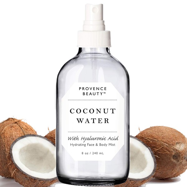 Provence Beauty | Face & Body Mist Spray - Hydrating Coconut Water With Moisturizing Hyaluronic Acid | Instant Cooling, Conditoning, Hydrating | 8 FL OZ