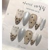 [Commemorating store openingSuper special discount]High-quality mood beige leopard handmade nails