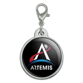 GRAPHICS & MORE NASA Artemis Moon Logo Chrome Plated Metal Pet Dog Cat ID Tag