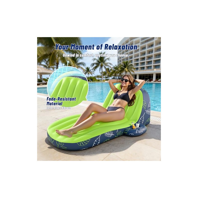 JOSEN Pool Floats Adult Heavy Duty, Inflatable Pool Lounger Float