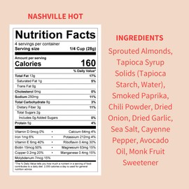 Daily Crunch Sprouted Almonds and Dehydrated nuts for a Unique Crunch, Keto Friendly, Non-GMO Zero Seed Oils, Gluten Free, 4oz (6 Pack, Nashville Hot)