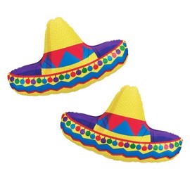 Set of 2 Sombrero Jumbo 34" Cinco de Mayo Fiesta Foil Party Balloons
