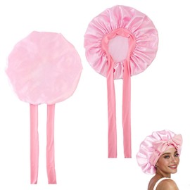 YCHYAN Silk Hood for Sleeping, Satin Sleep Cap for Women, Satin Hair Cap with Fixed Headband, Hood for Sleeping Hair Protection, Ideal for Protecting Hair at Night (Pink)