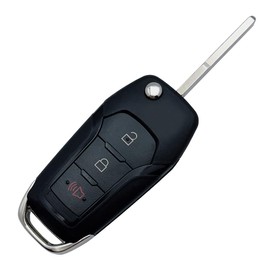 Replacement Flip Key Fob Shell Case for Ford F-150 F-250 F-350 Explorer F-350 F-450 Ranger Ecosport Bronco Ignition 3 Buttons Keyless Entry Remote Car Key Fob Cover (‎for Ford-A)