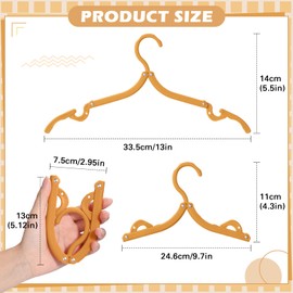 Teenyyou 12 Pcs Travel Hangers Cruise Ship Essentials Foldable Portable Plastic Vacation Hangers Non Slip Clothes Drying Rack Travel Accessories for Dormitory School Hotel Laundry (Bright Color)