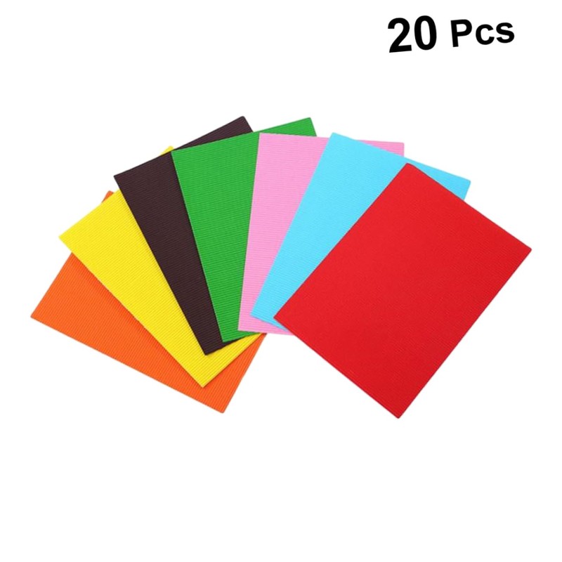 NUOBESTY Pack of 20 Colourful Corrugated Paper for DIY Crafts,