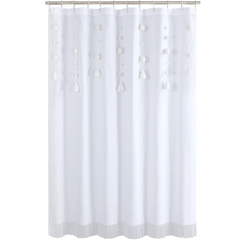 MVSUTA Pom Pom Modern White Boho Waterproof Polyester Fabric Tassel