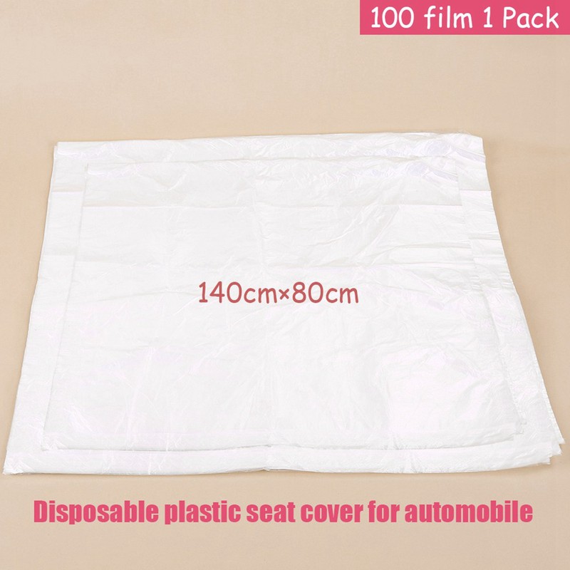 100pcs Disposable Plastic Car Seat Covers Protectors Mechanic Valet Roll