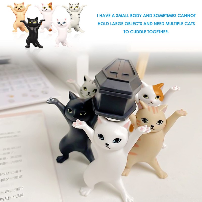 5 Pack Cat Shaped Pen Holder with 5 Cat Clips