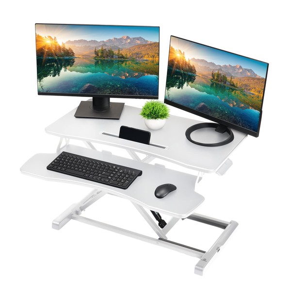 TechOrbits Standing Desk Converter - 32 Inch Adjustable Sit to