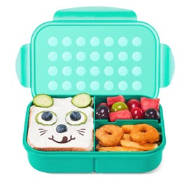 MISS BIG Bento Box for Kids, Leakproof Lunch Box, No BPAs & Chemical Dyes, M/W, D/W & Fridge Safe (1150ml Green)