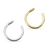 Set of 2 Fake Clip On Nose Rings 20g -