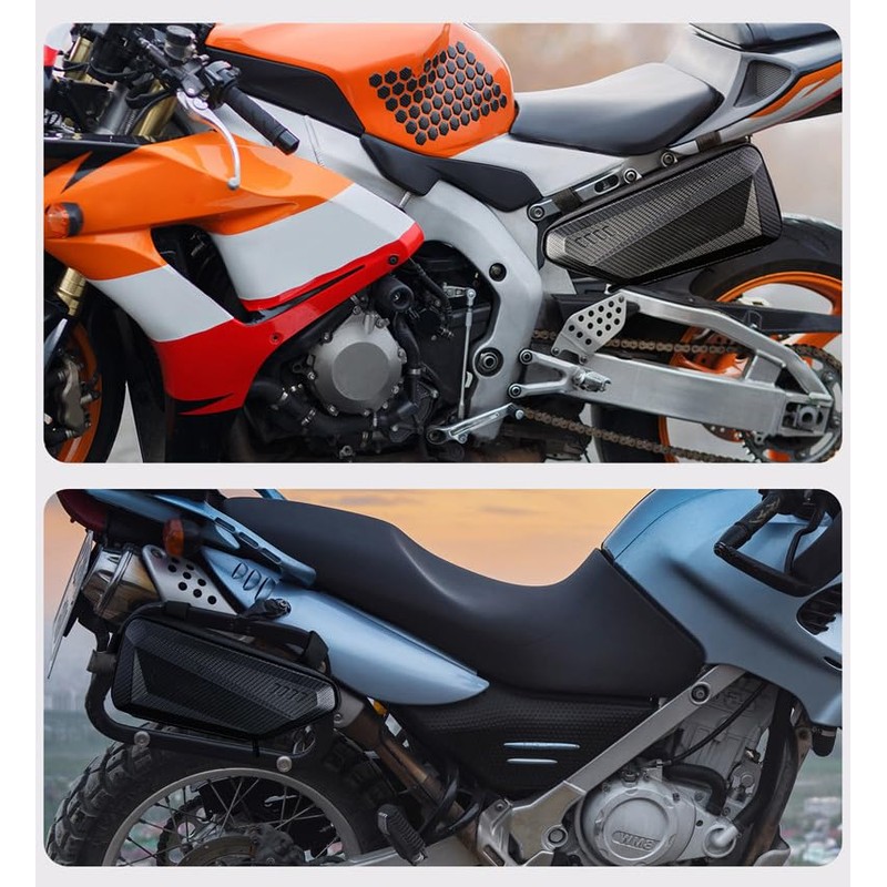 Motorcycle Side Back, Carbon Style Bag, Tandem Step, Engine Frame,