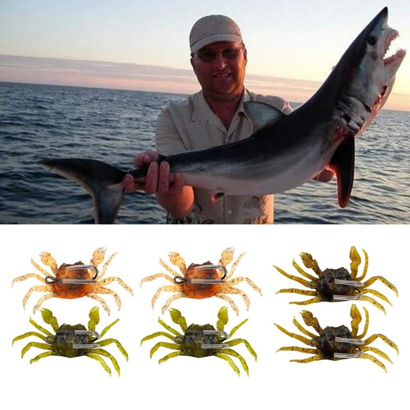 Wernfale 6pcs Cranka Crab Lure Crab Bait 3D Simulated Crab