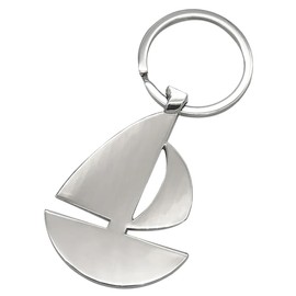Sportigo ® Sailing Boat Keyring in Silver / Ship Boat Sailing Holiday Boat Captain Pendant Gift Idea, silver
