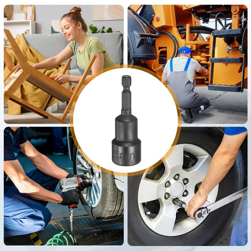 sourcing map 2pcs Magnetic Nut Driver 15mm Hex Drive Socket