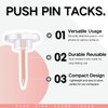 120 PCS Rose Gold Push Pins for Wall Clear Thumb