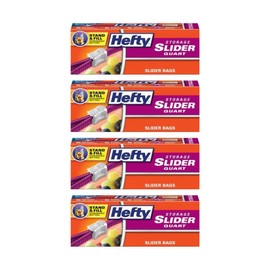 Hefty Slider Bags, Quart 20 Count (Pack of 4)