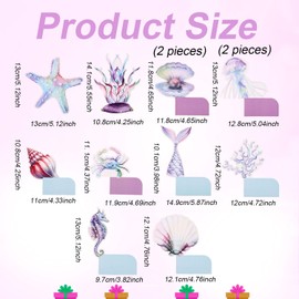 Lyreh 12pcs Mermaid Party Decorations, Mermaid Themed Honeycomb Centerpieces for Ocean Under The Sea Theme Birthday Party Baby Shower Supplies