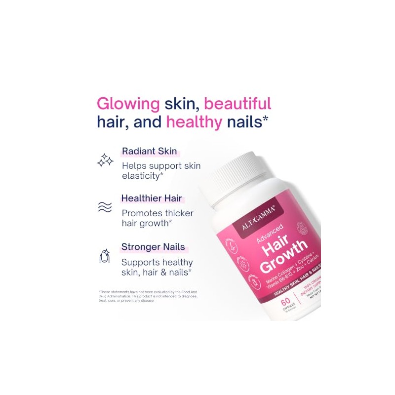 Hair Growth Vitamins Cabello - Crecimiento de Cabello 60 Cápsulas