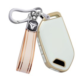 ontto Key Fob Case Fit for Kia Telluride 2023 2024 Car Key Cover Anti-scratched, Beige